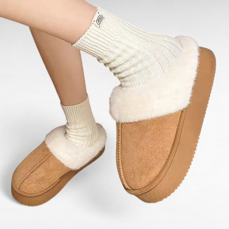 Women's Furry Wedge Slipper Boots - Best Slippers for Women