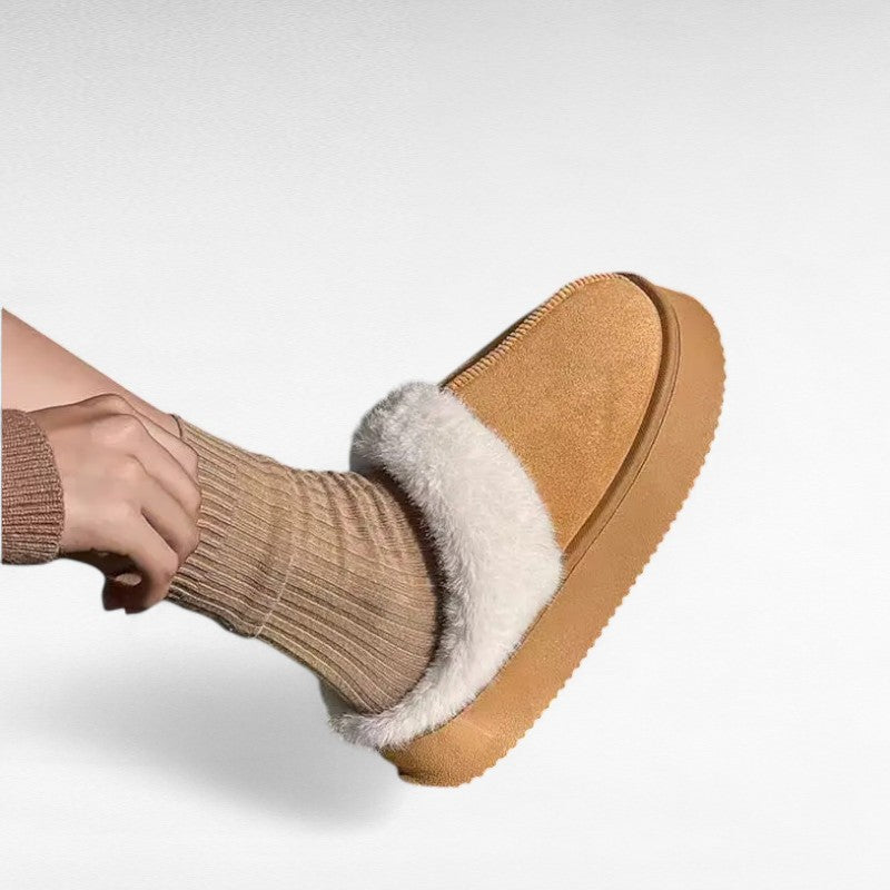 Women's Furry Wedge Slipper Boots - Best Slippers for Women