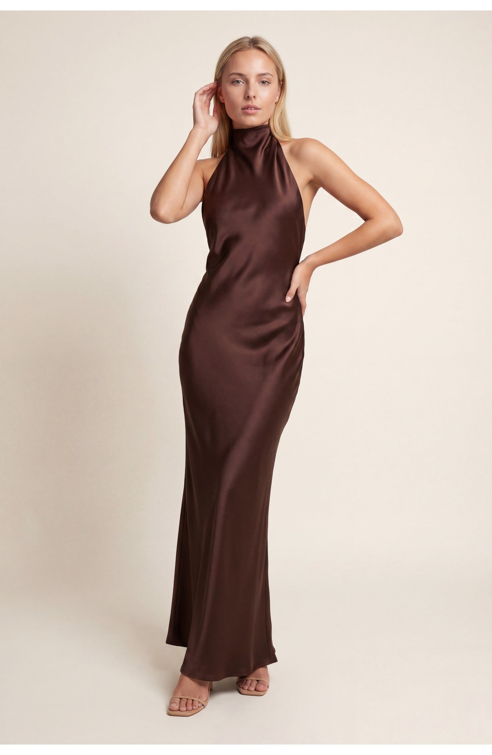 Women's Halter Neck Maxi Dress for Formal and Cocktail Events