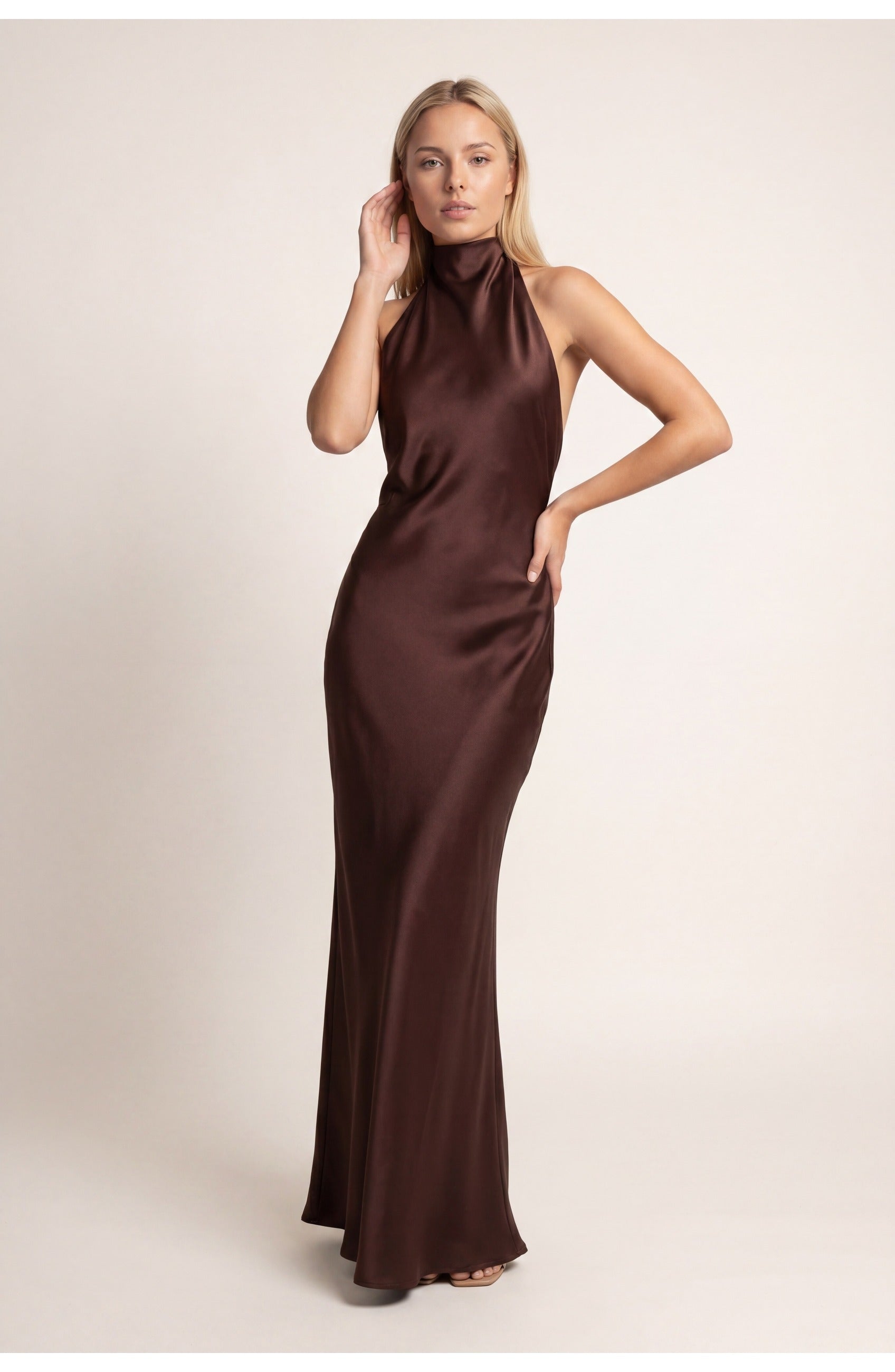 Women's Halter Neck Maxi Dress for Formal and Cocktail Events