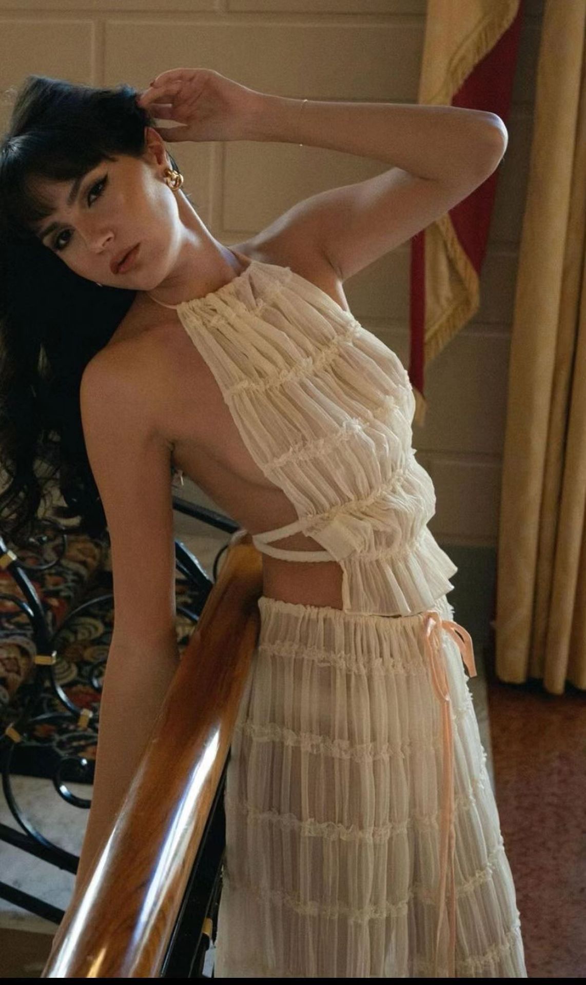 Women's Halter Pleated Skirt Set