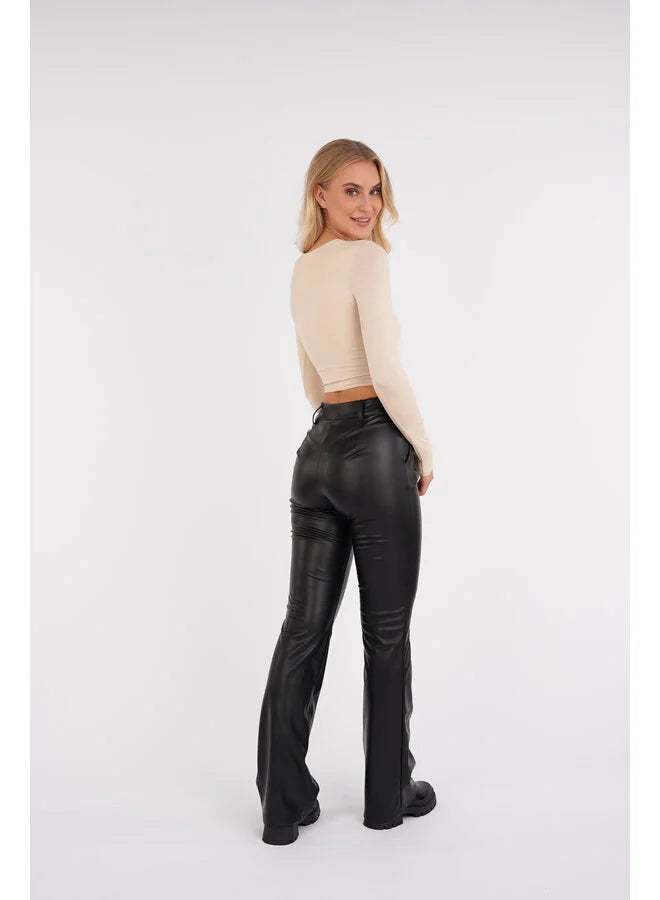 Women's High-Waisted Flare Trousers