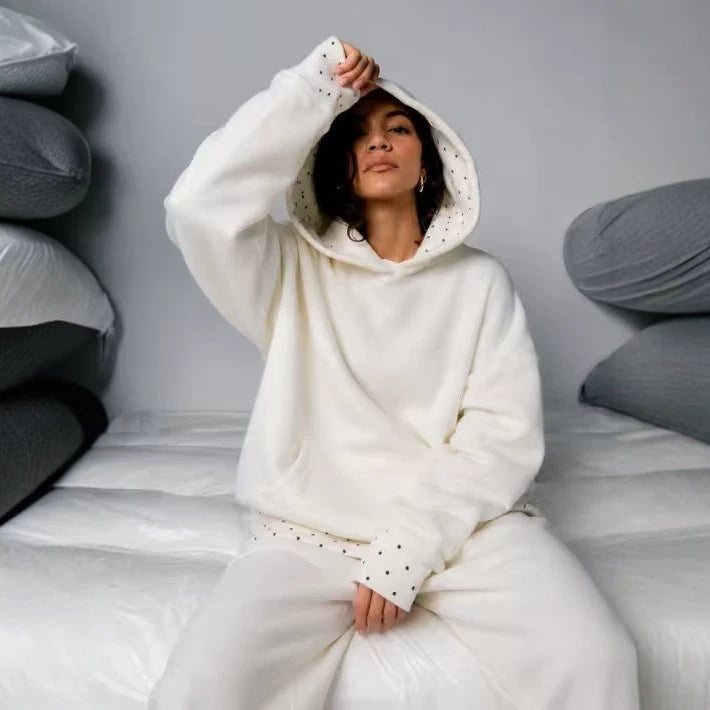 Women's Jogger Set - Casual Two Piece Pants Set with Hooded Top