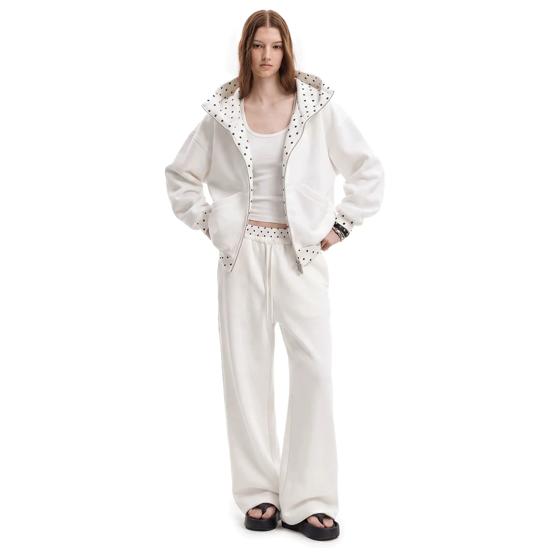 Women's Jogger Set - Casual Two Piece Pants Set with Hooded Top