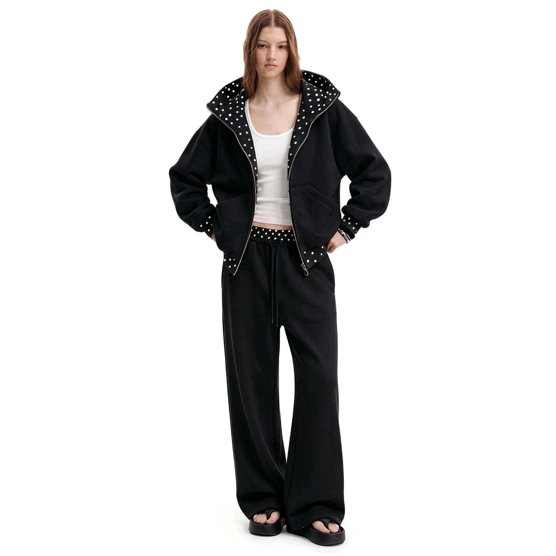 Women's Jogger Set - Casual Two Piece Pants Set with Hooded Top
