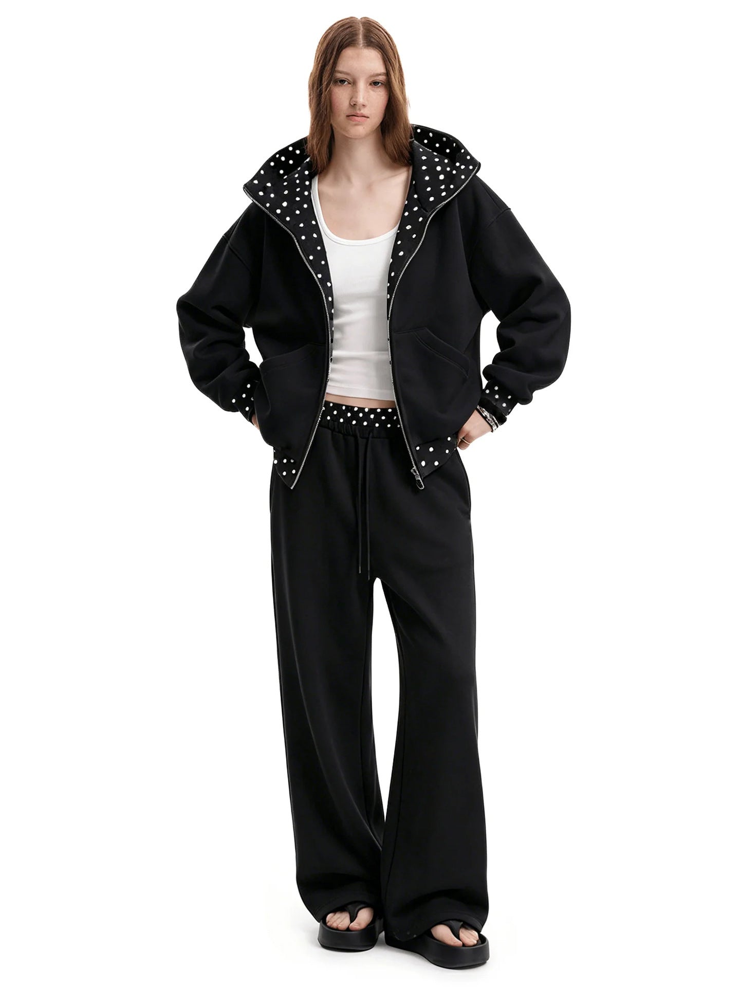 Women's Jogger Set - Casual Two Piece Pants Set with Hooded Top