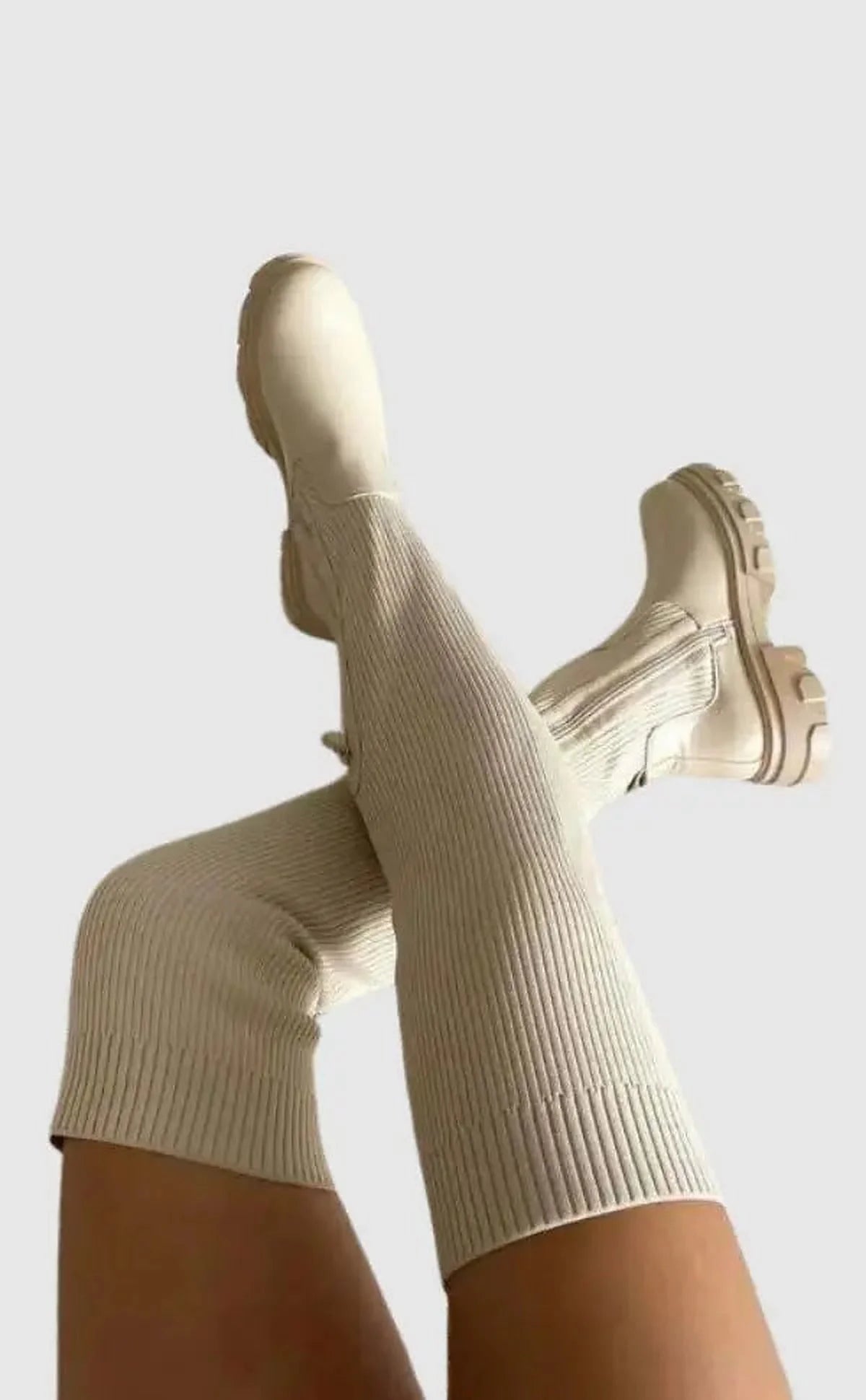 Women's Knee-High Elastic Knitted Boots