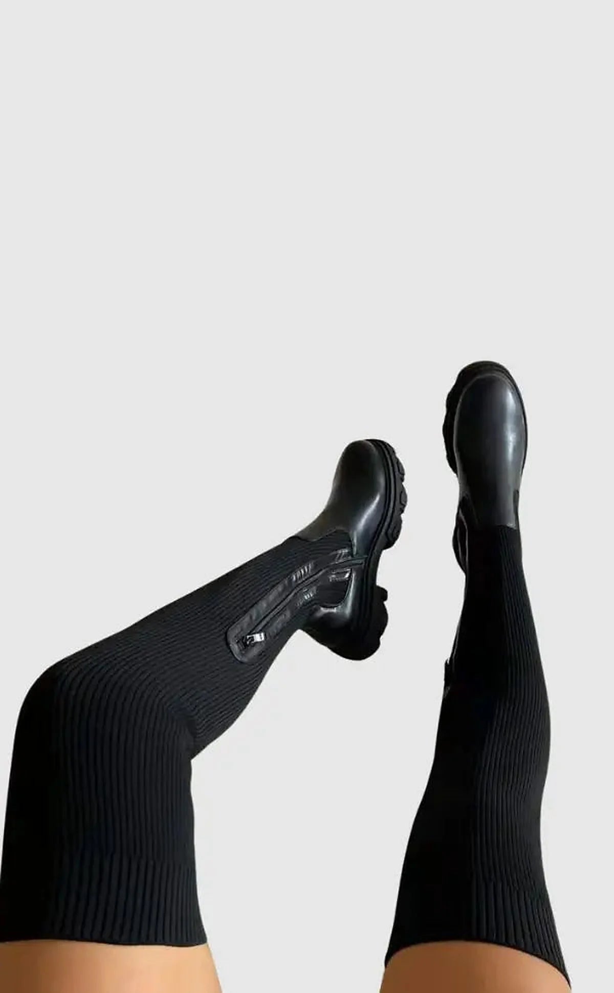 Women's Knee-High Elastic Knitted Boots