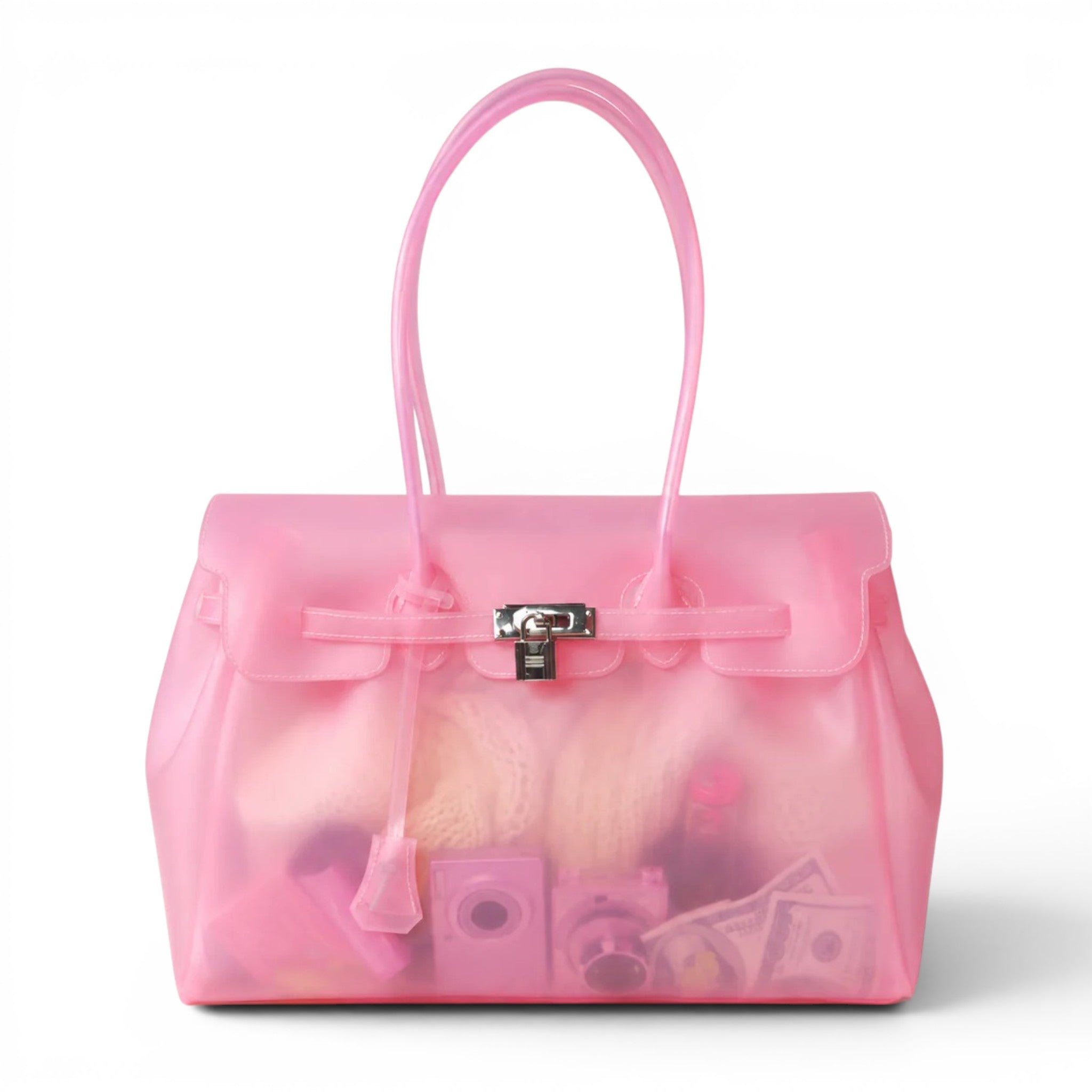 Women's Large Transparent Handbag - Trendy Tote Bag