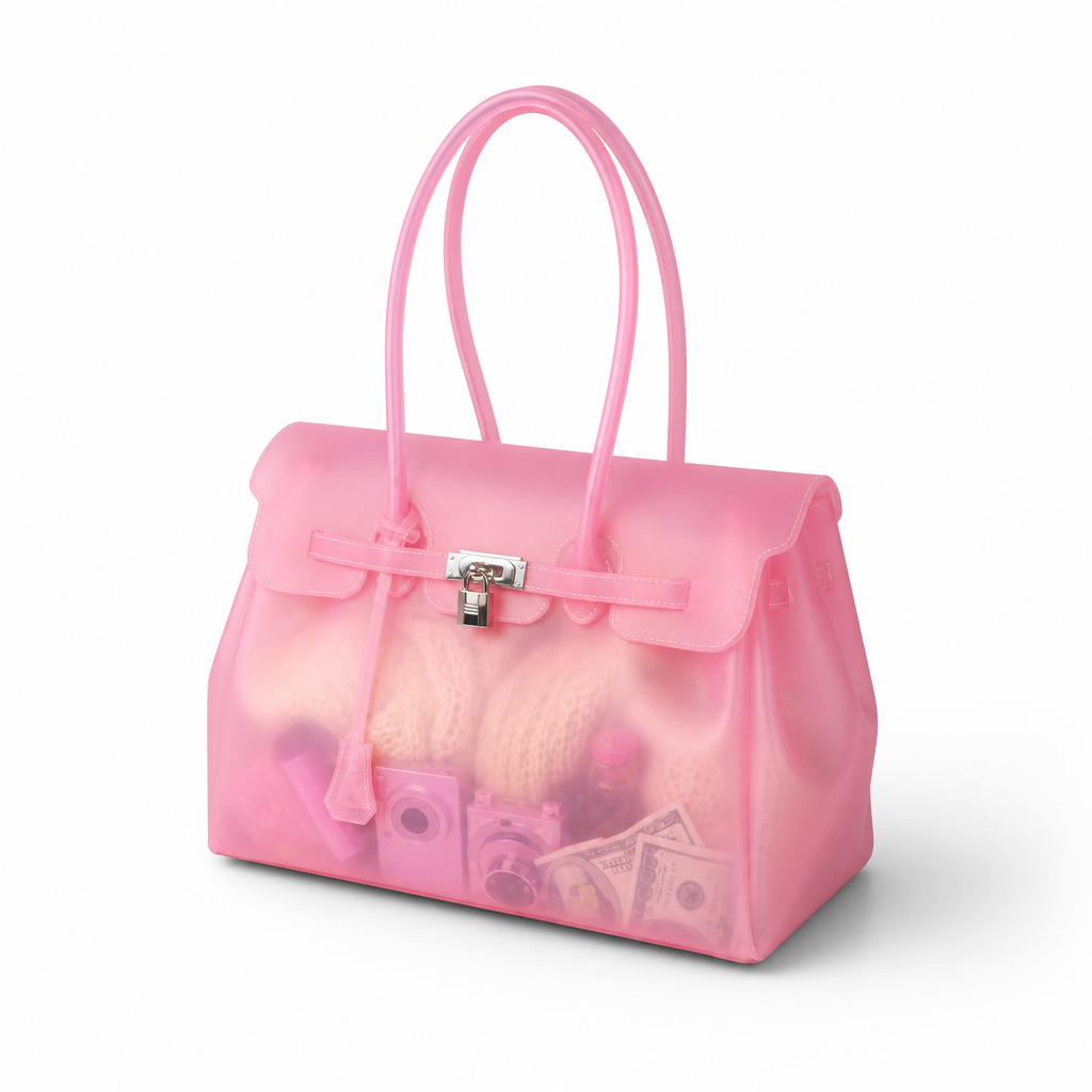 Women's Large Transparent Handbag - Trendy Tote Bag