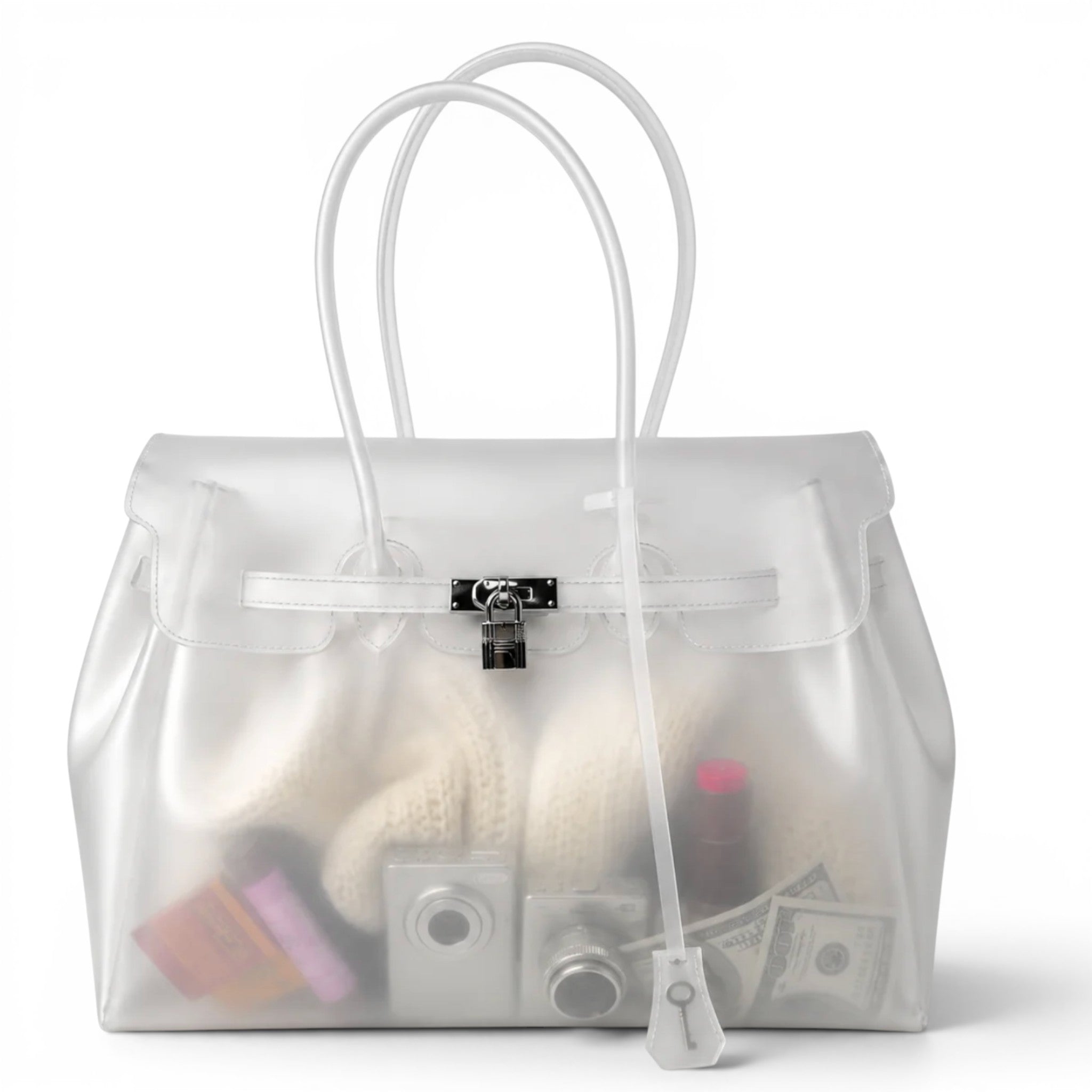 Women's Large Transparent Handbag - Trendy Tote Bag