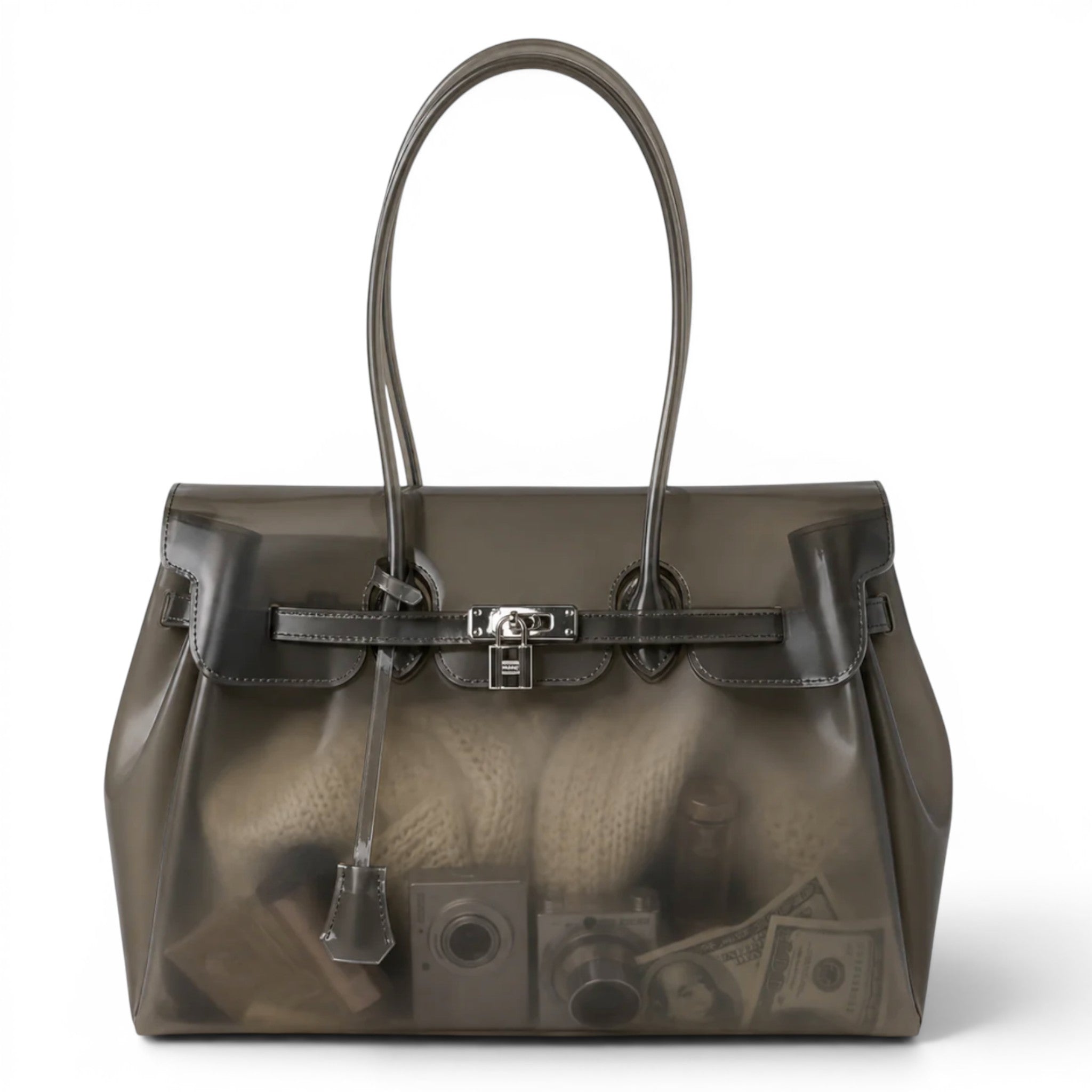 Women's Large Transparent Handbag - Trendy Tote Bag