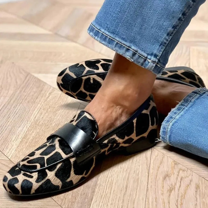 Women's Leopard Print Moccasin Shoes for Comfort and Style