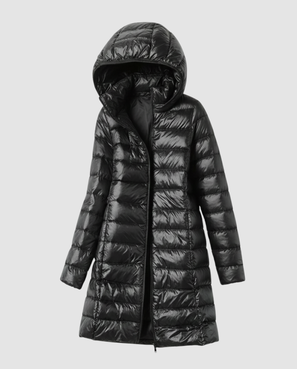 Women's Lightweight Long Coat with Detachable Hood