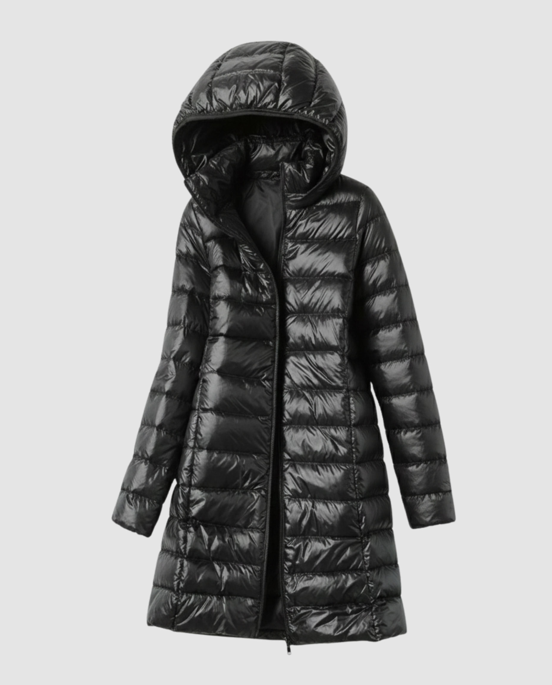 Women's Lightweight Long Coat with Detachable Hood
