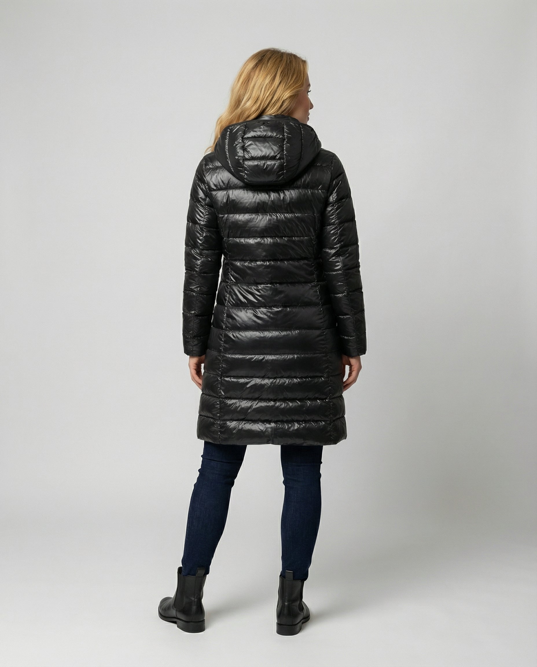 Women's Lightweight Long Coat with Detachable Hood