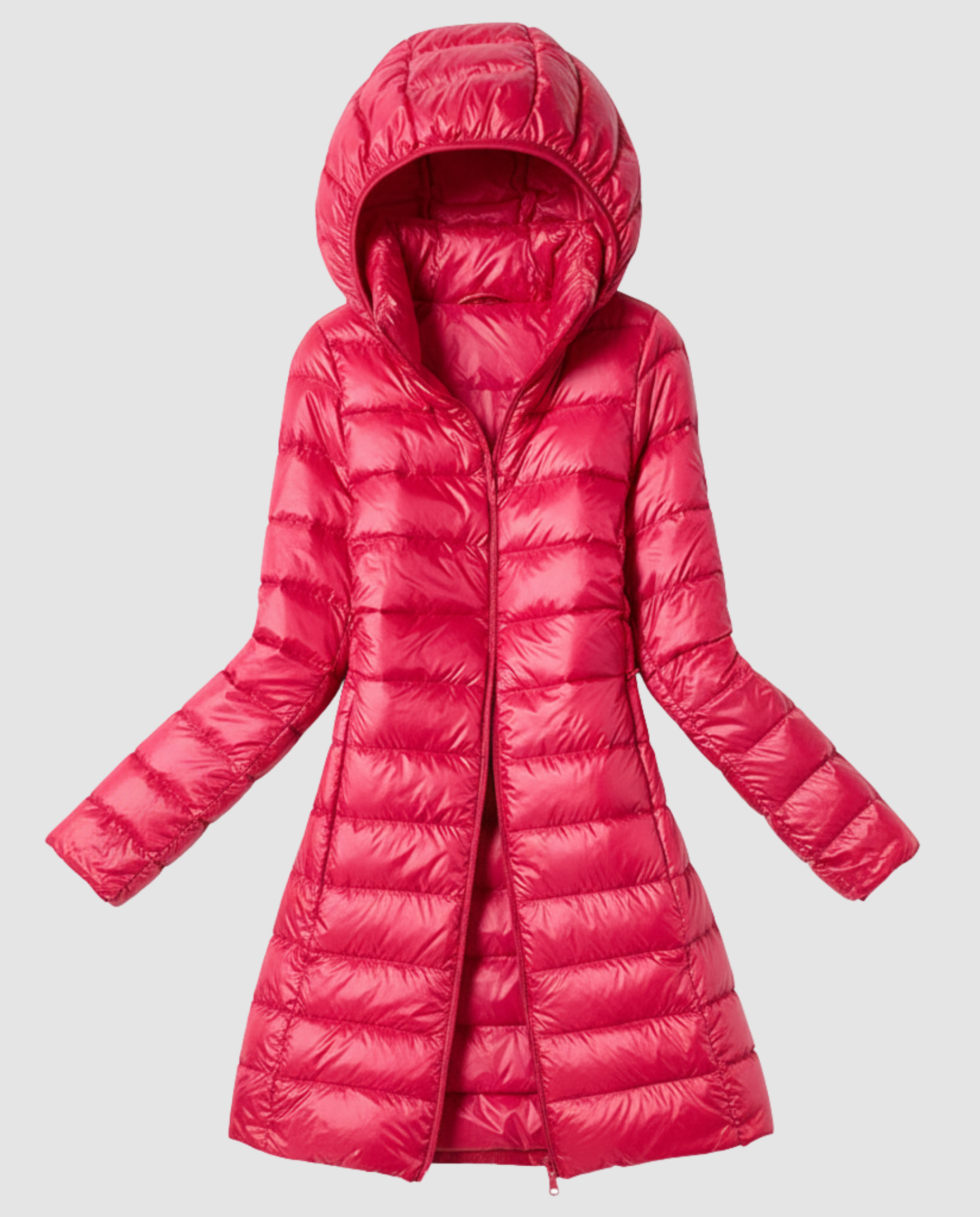 Women's Lightweight Long Coat with Detachable Hood