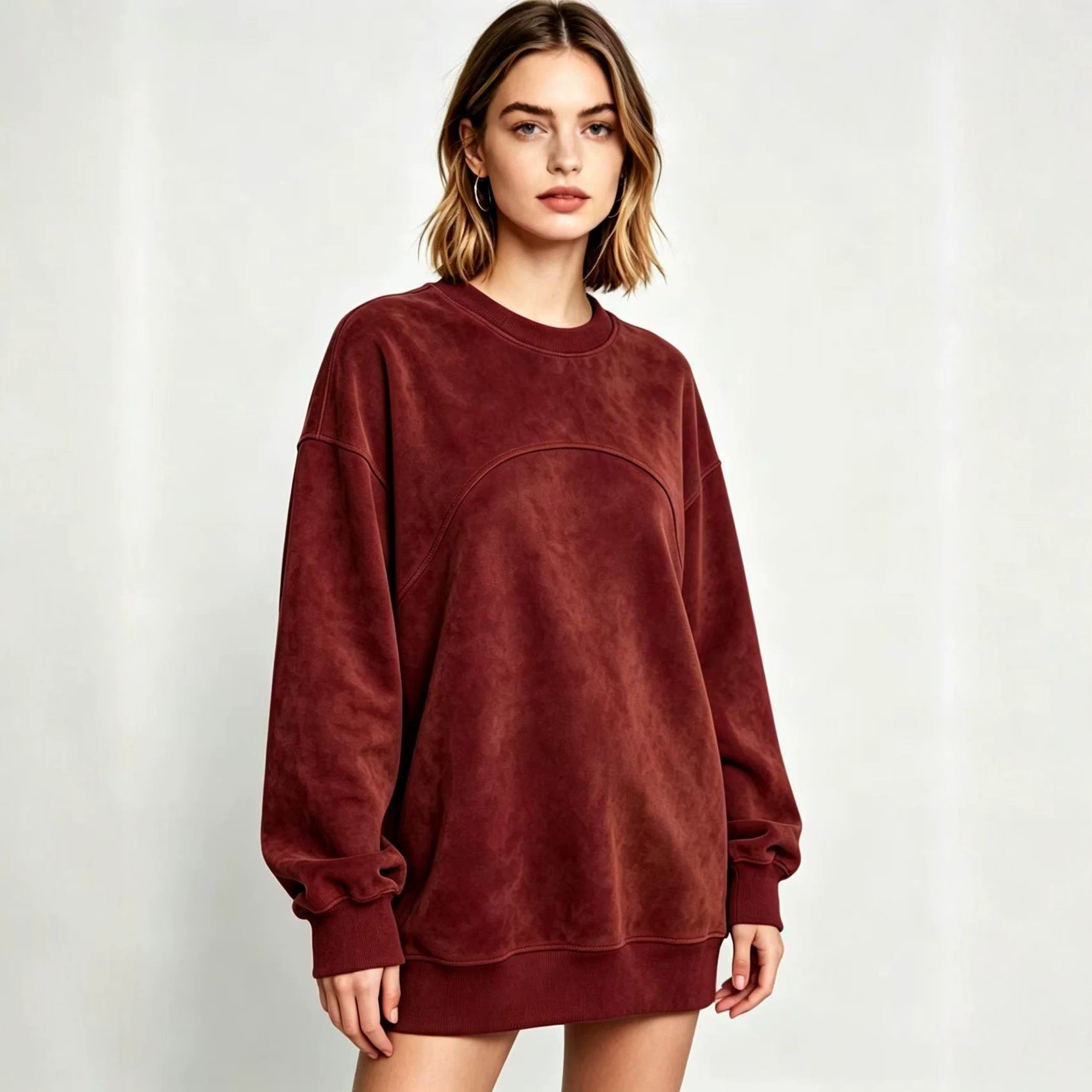 Women's Long-Sleeve Drop-Shoulder Pullover Top