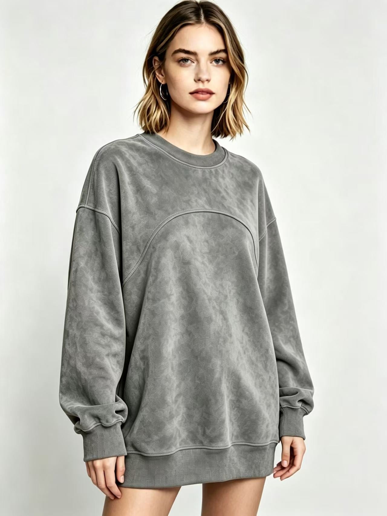 Women's Long-Sleeve Drop-Shoulder Pullover Top