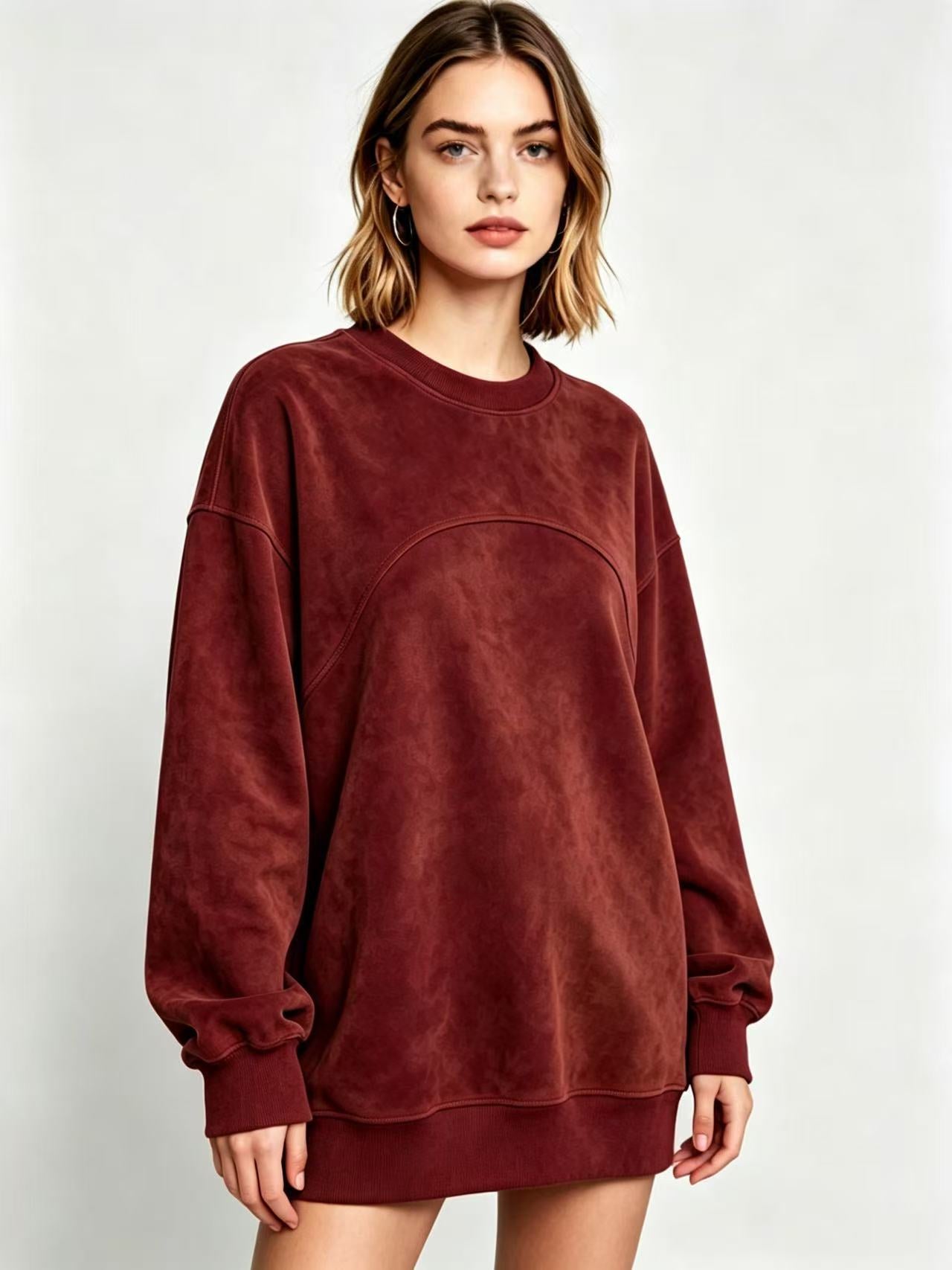 Women's Long-Sleeve Drop-Shoulder Pullover Top