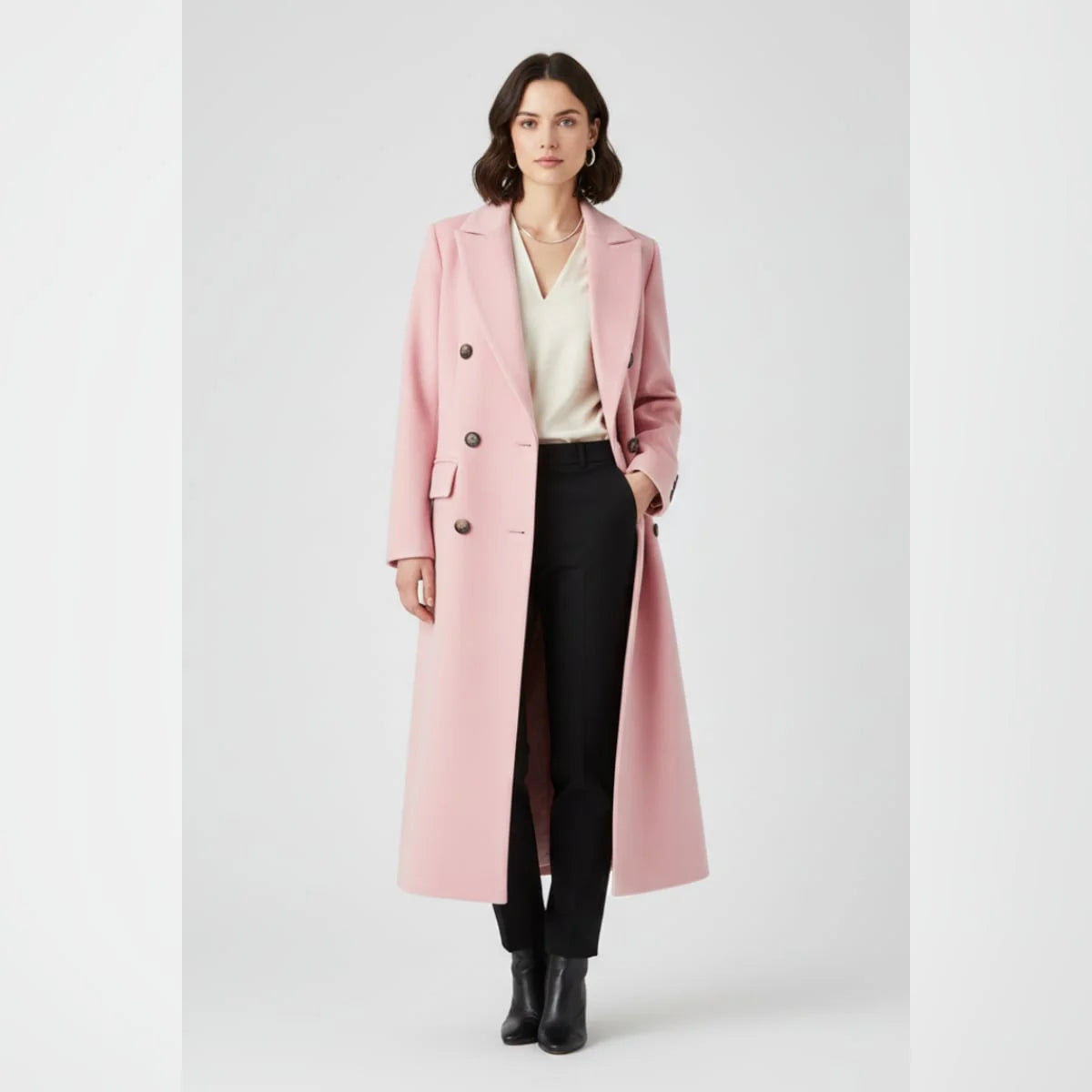 Women's Long Lapel Collar Coat