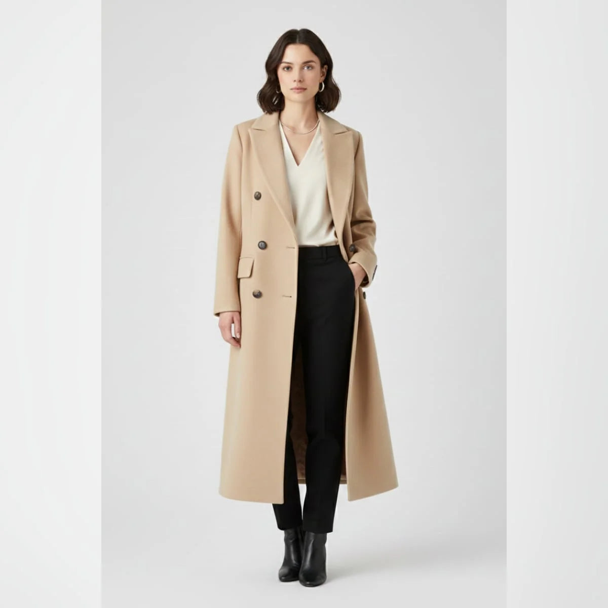 Women's Long Lapel Collar Coat