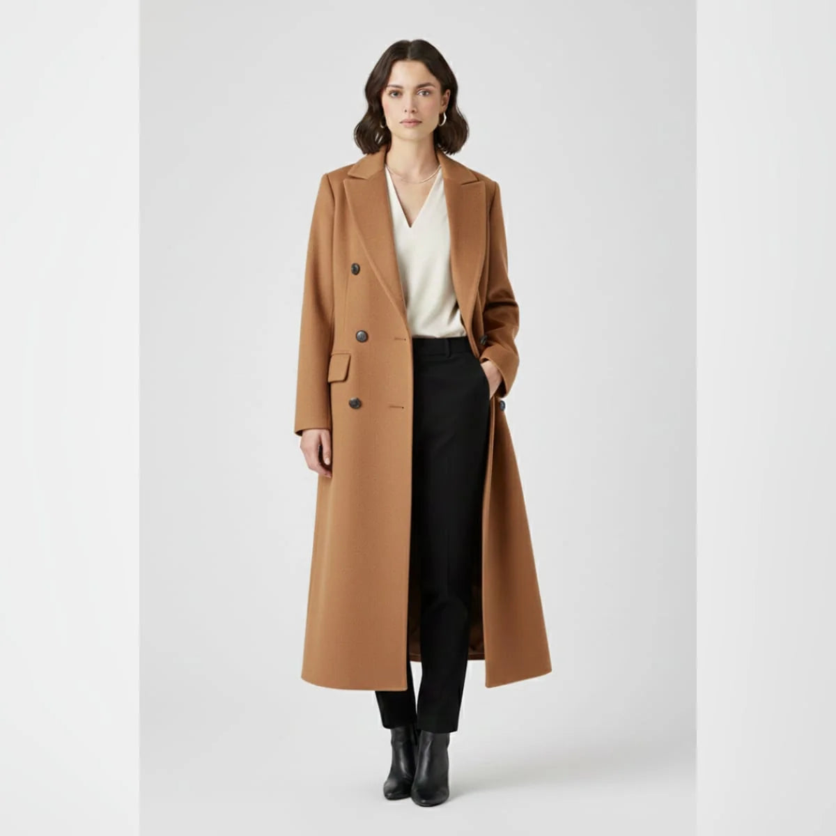 Women's Long Lapel Collar Coat