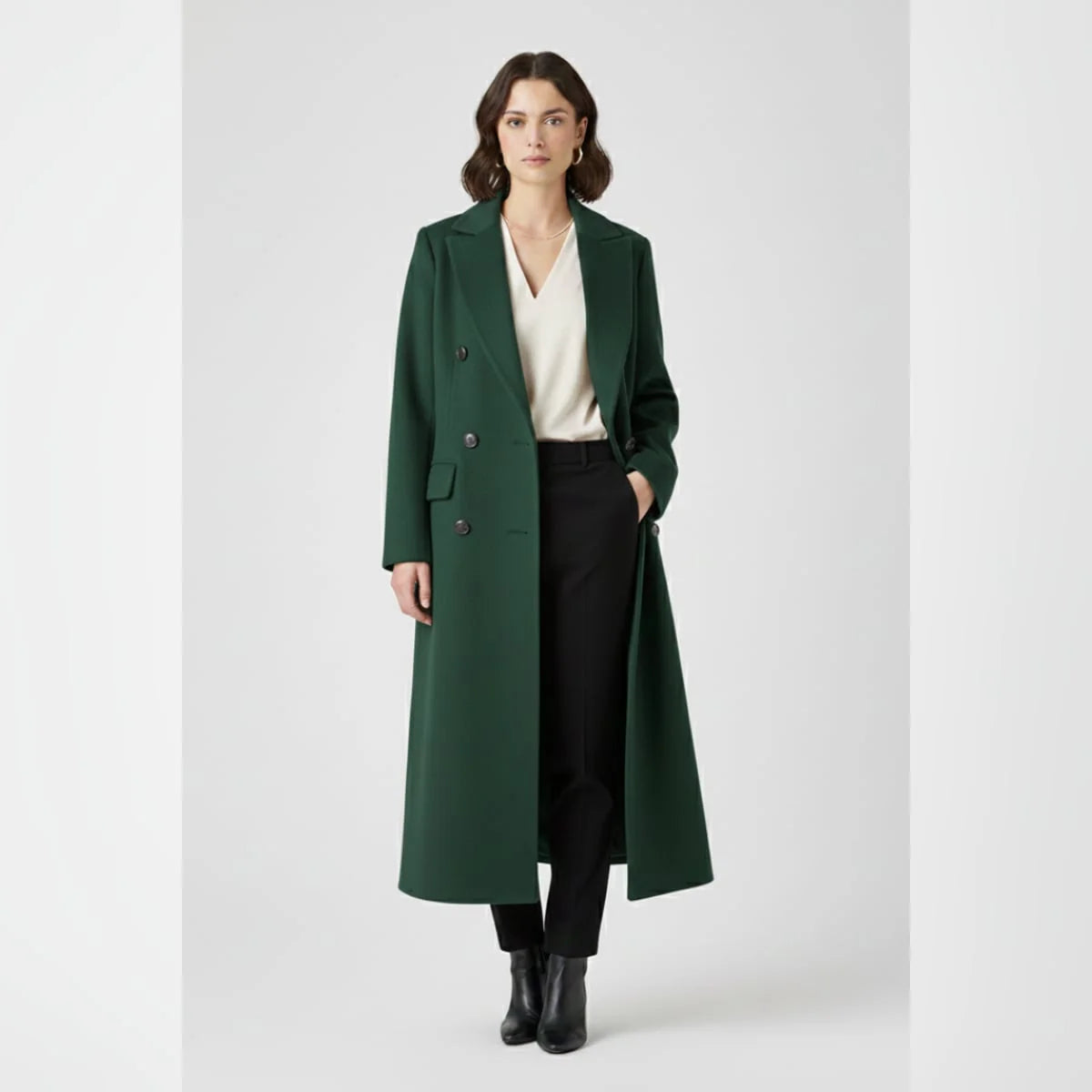 Women's Long Lapel Collar Coat