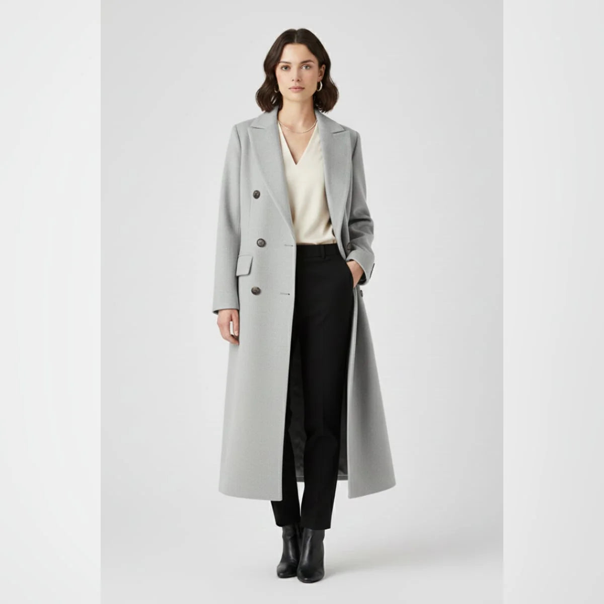 Women's Long Lapel Collar Coat
