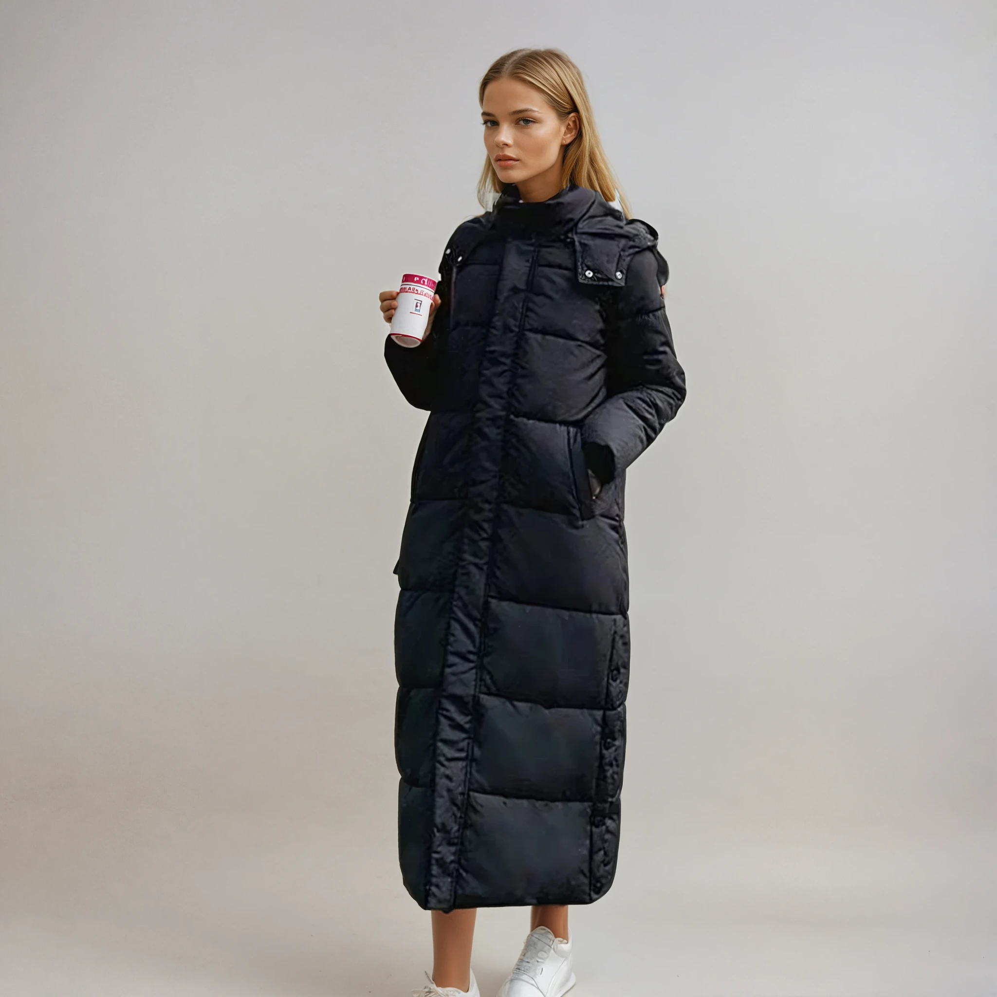Women's Long Puffer Coat - Quilted Winter Jacket