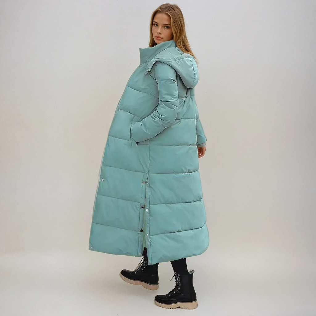 Women's Long Puffer Coat - Quilted Winter Jacket