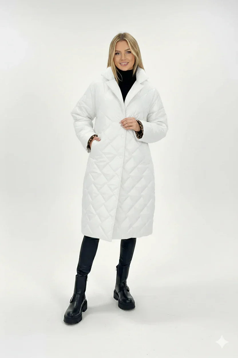 Women's Long Quilted Puffer Coat with Hood