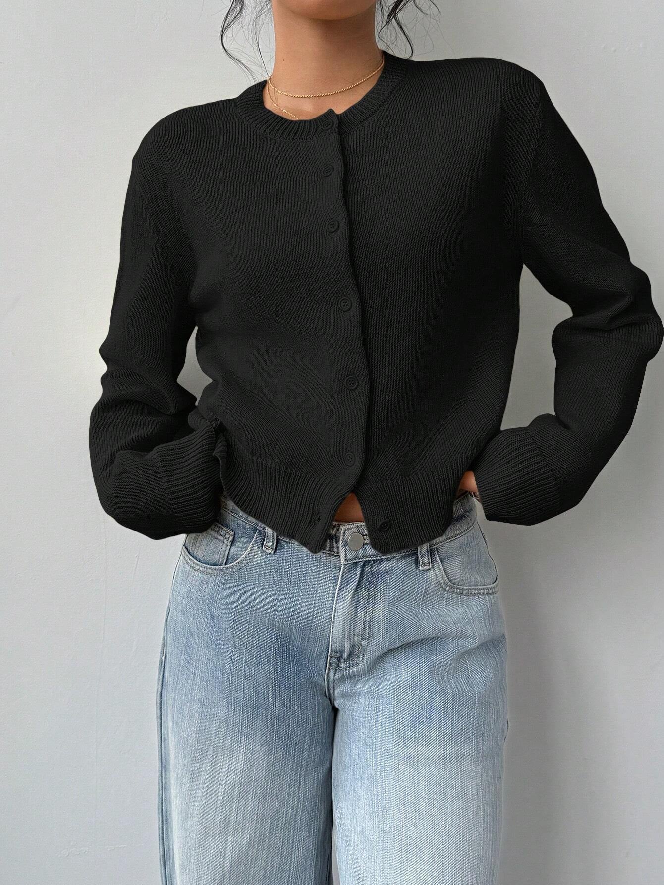 Women's Long Sleeve Knitted Cardigan Sweater