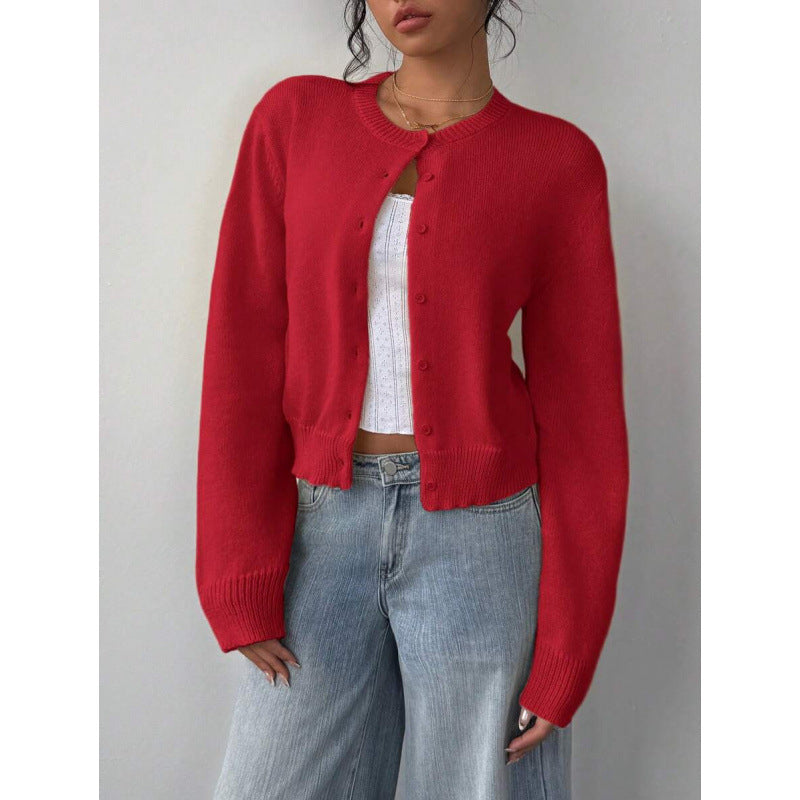 Women's Long Sleeve Knitted Cardigan Sweater