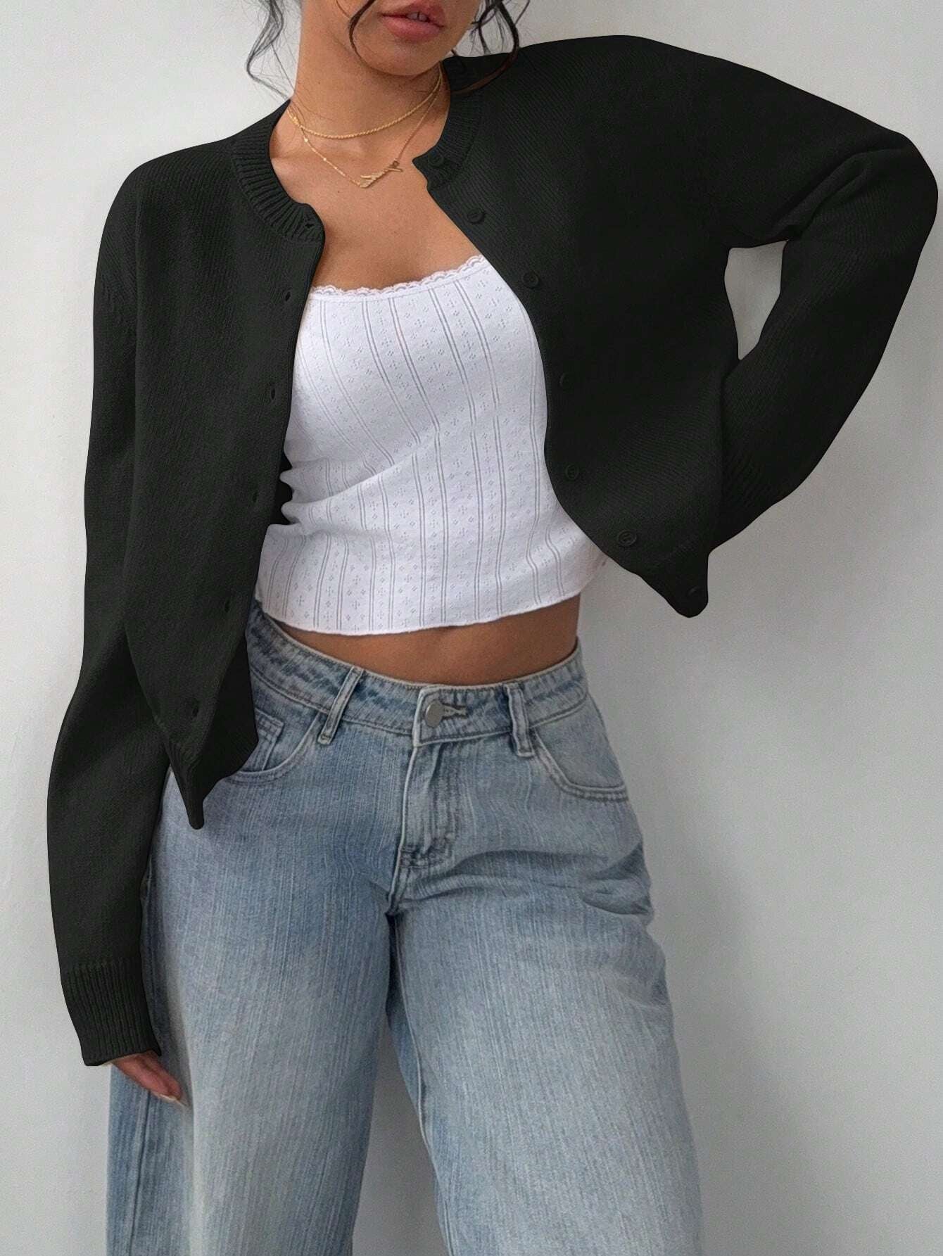 Women's Long Sleeve Knitted Cardigan Sweater