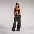 Women's Loose Denim Dungarees with Pockets