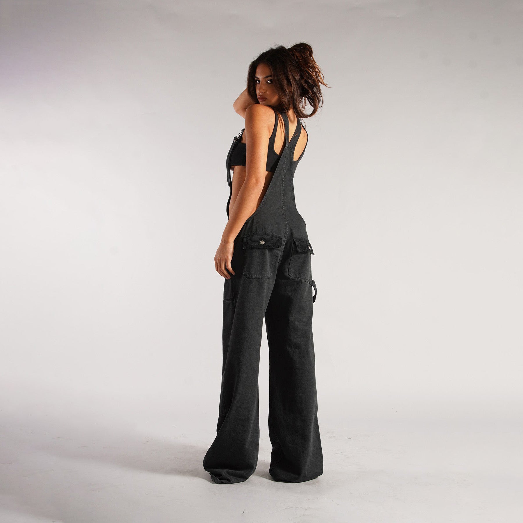 Women's Loose Denim Dungarees with Pockets