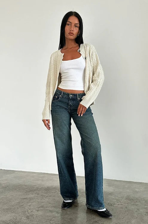 Women's Low-Waisted Straight Leg Jeans
