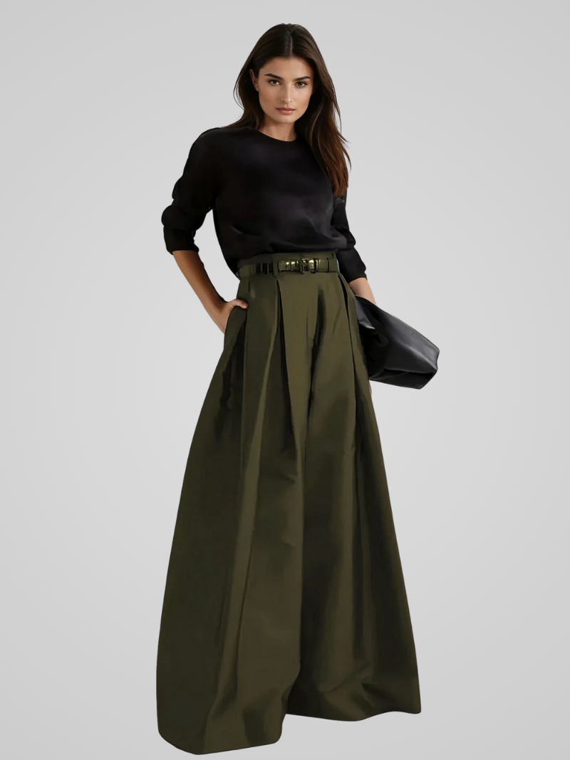 Women's Oversized Pants with High Waist A-Line Fit