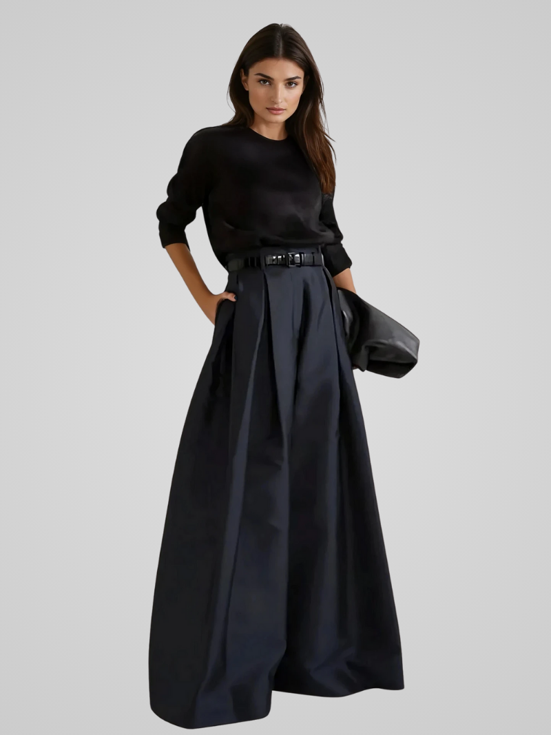 Women's Oversized Pants with High Waist A-Line Fit