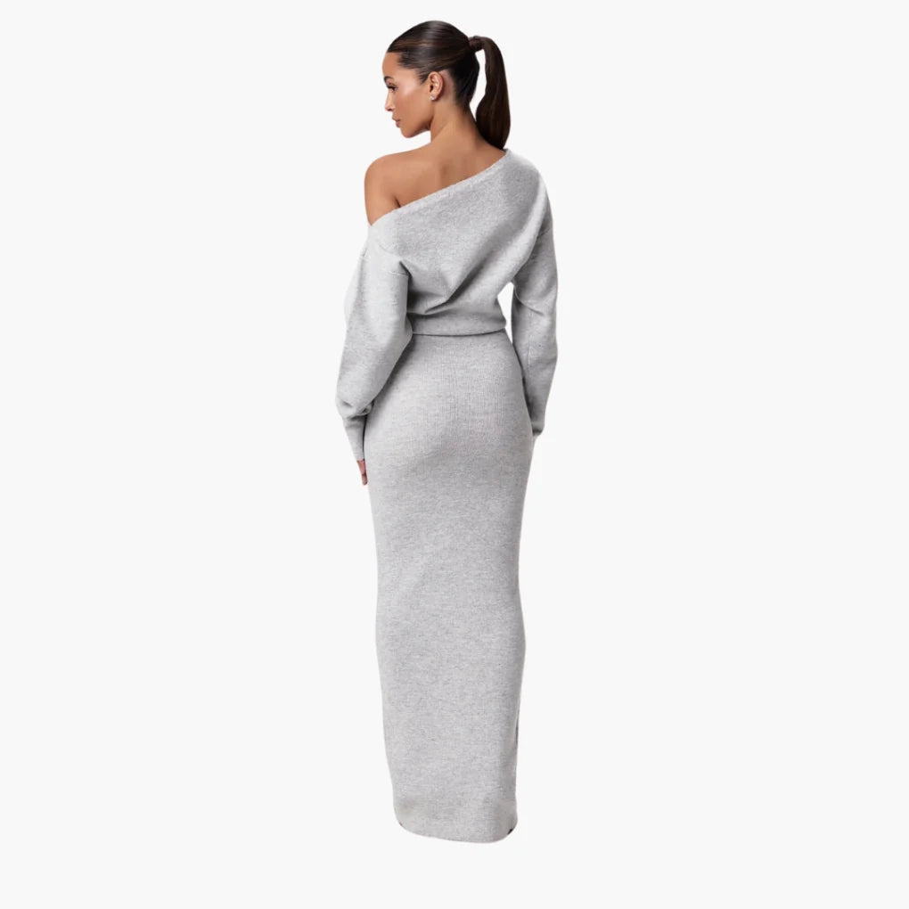 Women's Off-Shoulder Knitted Maxi Dress