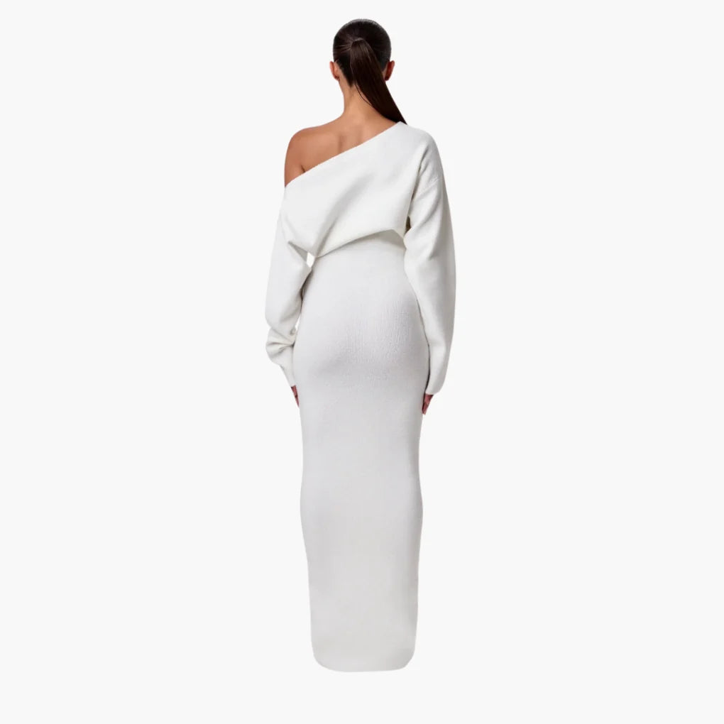 Women's Off-Shoulder Knitted Maxi Dress