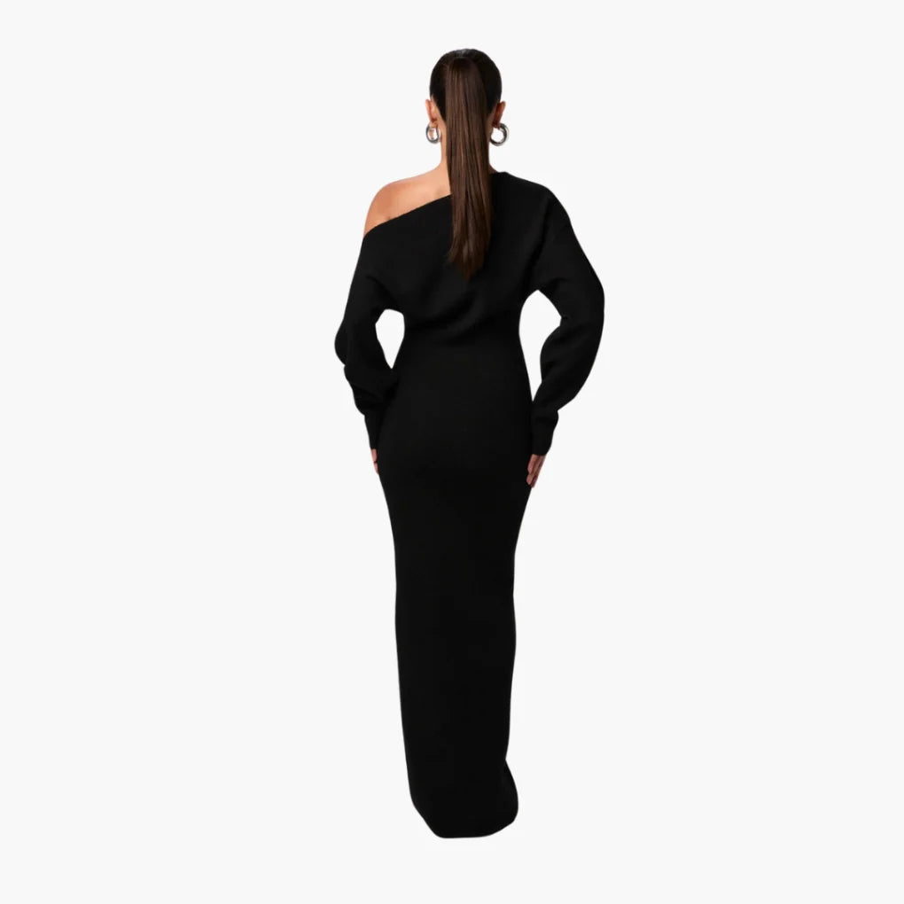 Women's Off-Shoulder Knitted Maxi Dress