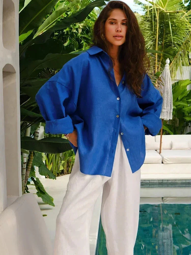 Women's Oversized Blouse - Summer Tops for Women