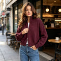 Women's Oversized Cardigan Sweater Coat with Double Zippers