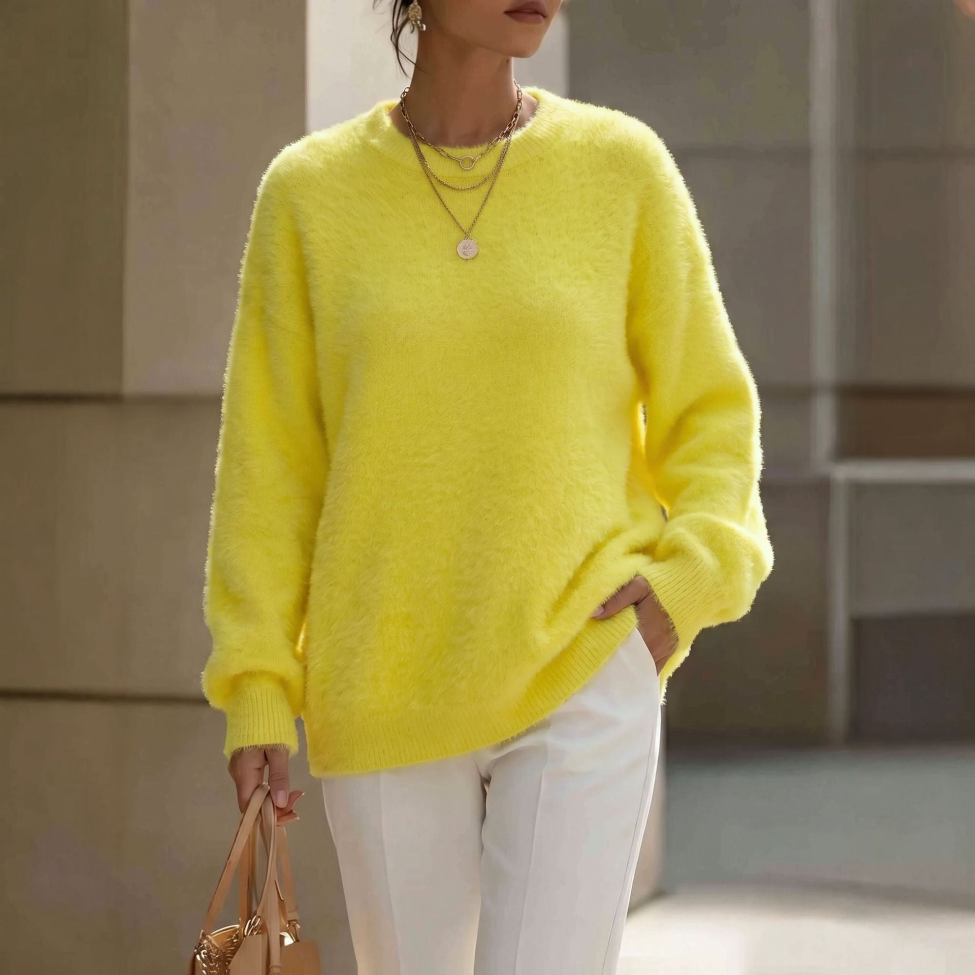 Women's Oversized Fluffy Mink Sweater