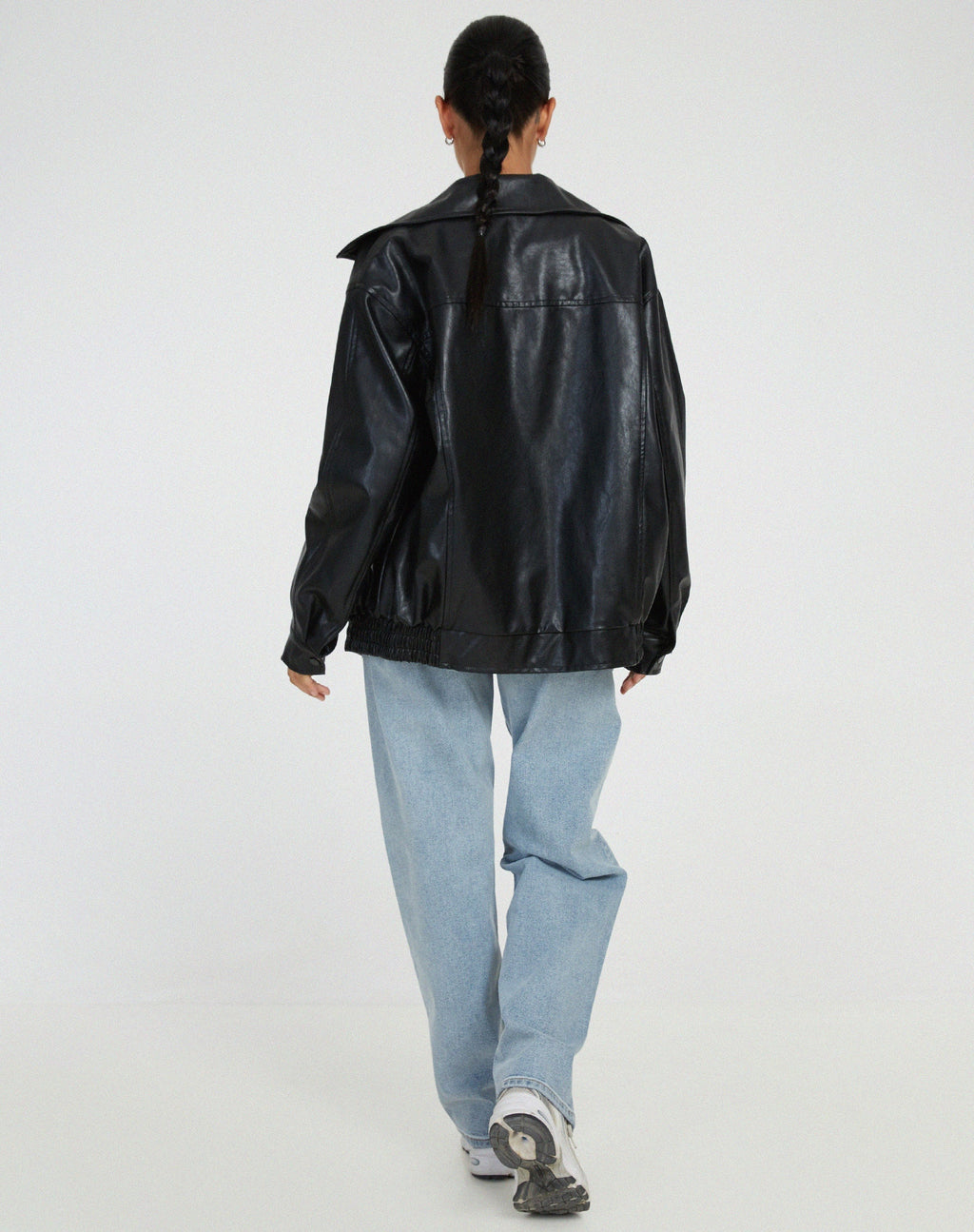 Women's Oversized Leather Jacket for Casual Style