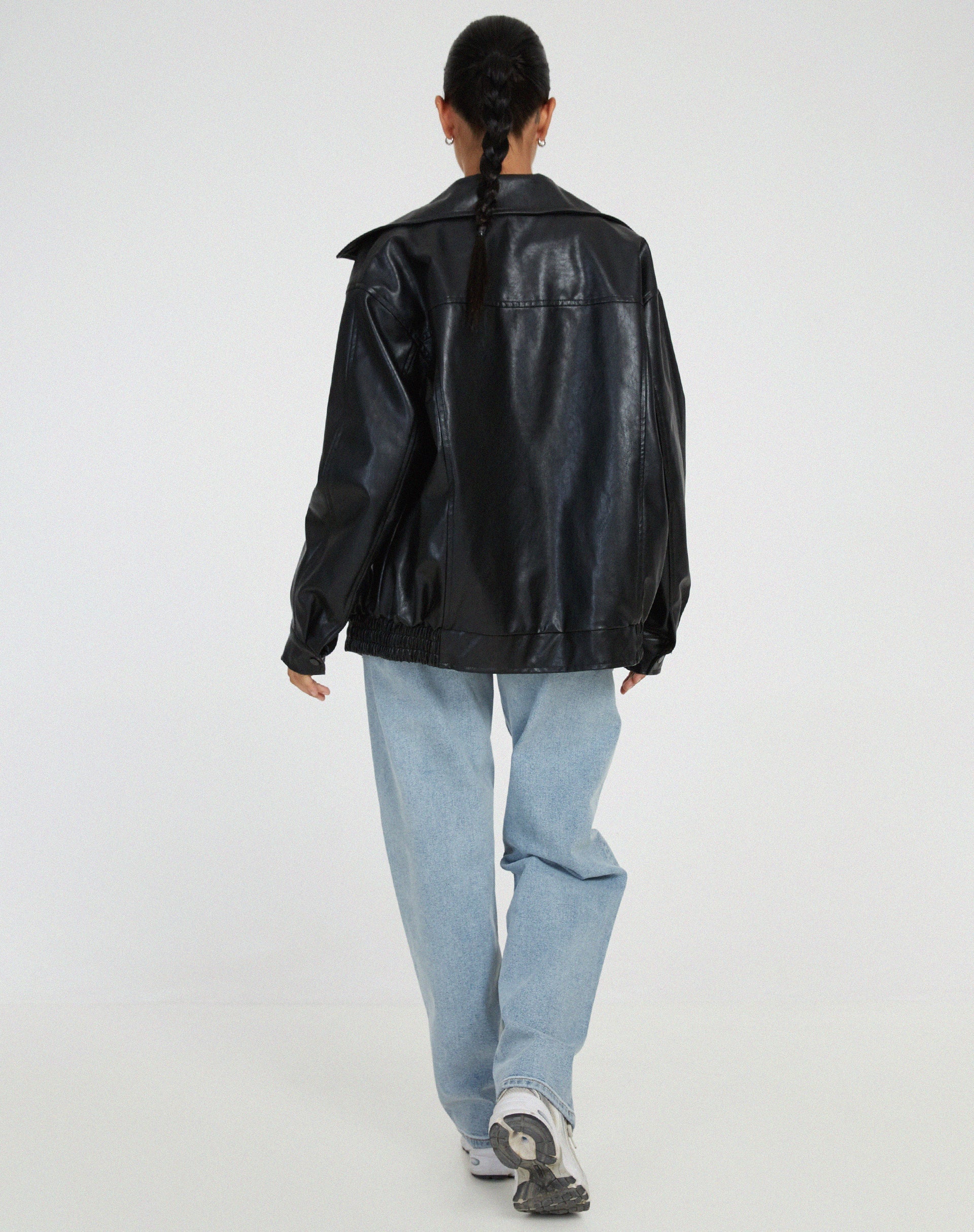 Women's Oversized Leather Jacket for Casual Style