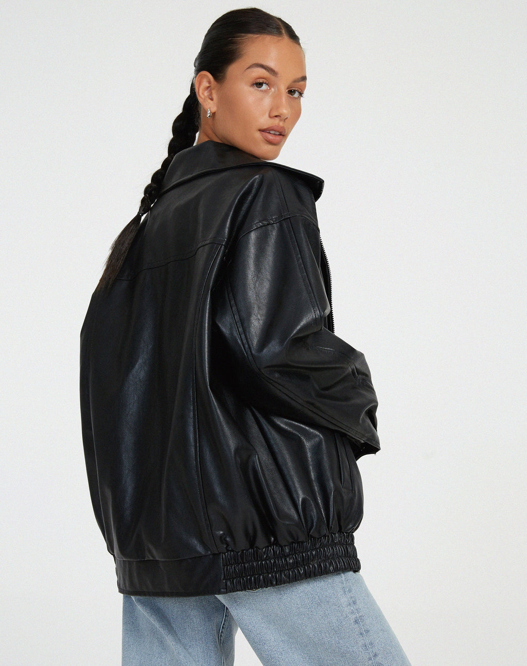 Women's Oversized Leather Jacket for Casual Style