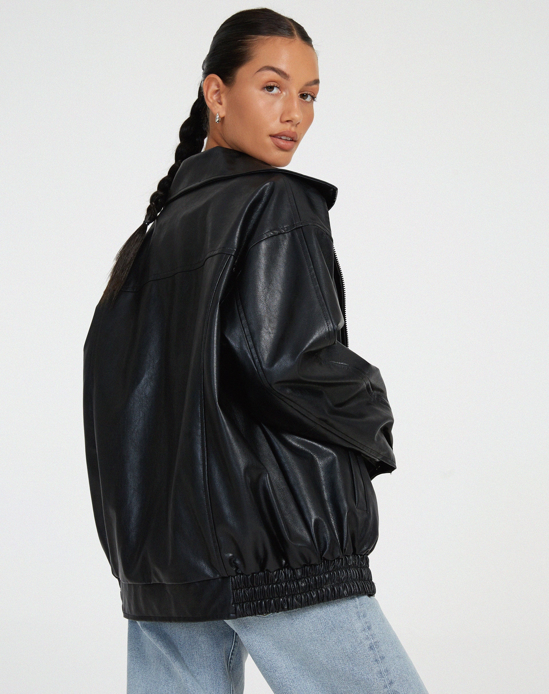 Women's Oversized Leather Jacket for Casual Style